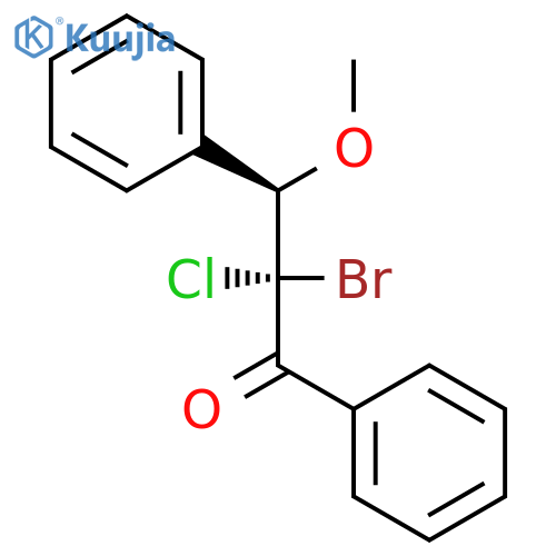 1-Propanone, 2-bromo-2-chloro-3-methoxy-1,3-diphenyl-, (R*,R*)- structure