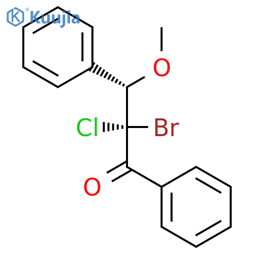 1-PROPANONE, 2-BROMO-2-CHLORO-3-METHOXY-1,3-DIPHENYL-, (R*,S*)- structure