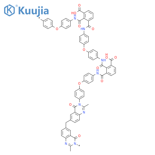 POLY[(2-METHYL-4-OXO-3,6(4H)-QUINAZOLINEDIYL)METHYLENE(2-METHYL-4-OXO-6,3(4H)-QUINAZOLINEDIYL)-1,4-PHENYLENEOXY-1,4-PHENYLENEIMINOCARBONYL(CARBOXYPHENYLENE)CARBONYLIMINO-1,4-PHENYLENEOXY-1,4-PHENYLENEIMINOCARBONYL(CARBOXYPHENYLENE)CARBONYLIMINO-1,4-PHENYLENEOXY-1,4-PHENYLENE] structure