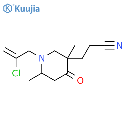 3-PIPERIDINEPROPANENITRILE, 1-(2-CHLORO-2-PROPENYL)-3,6-DIMETHYL-4-OXO- structure
