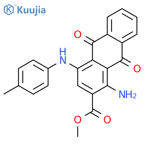2-Anthracenecarboxylicacid, 1-amino-9,10-dihydro-4-[(4-methylphenyl)amino]-9,10-dioxo-, methyl ester structure