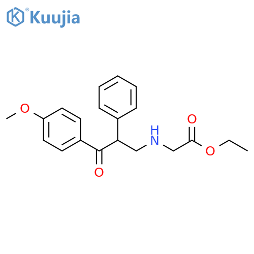 Glycine, N-[3-(4-methoxyphenyl)-3-oxo-2-phenylpropyl]-, ethyl ester structure
