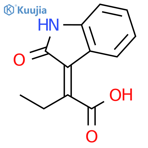 Butanoic acid, 2-(1,2-dihydro-2-oxo-3H-indol-3-ylidene)-, (Z)- structure