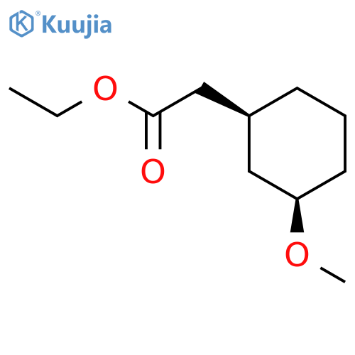 CYCLOHEXANEACETIC ACID, 3-METHOXY-, ETHYL ESTER, CIS- structure