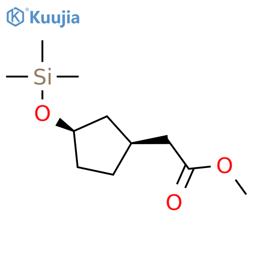 Cyclopentaneacetic acid, 3-[(trimethylsilyl)oxy]-, methyl ester, cis- structure