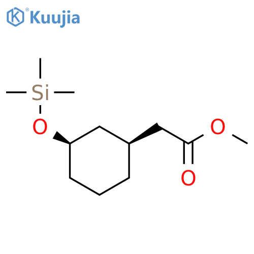 Cyclohexaneacetic acid, 3-[(trimethylsilyl)oxy]-, methyl ester, cis- structure
