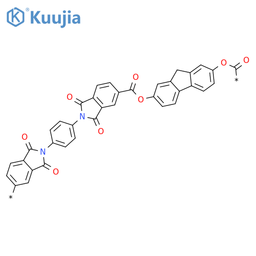 POLY[(1,3-DIHYDRO-1,3-DIOXO-2H-ISOINDOLE-5,2-DIYL)-1,4-PHENYLENE(1,3-DIHYDRO-1,3-DIOXO-2H-ISOINDOLE-2,5-DIYL)CARBONYLOXY-9H-FLUORENE-2,7-DIYLOXYCARBONYL] structure