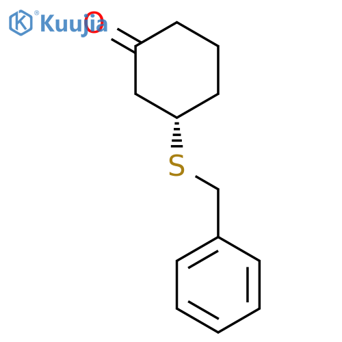 CYCLOHEXANONE, 3-[(PHENYLMETHYL)THIO]-, (S)- structure