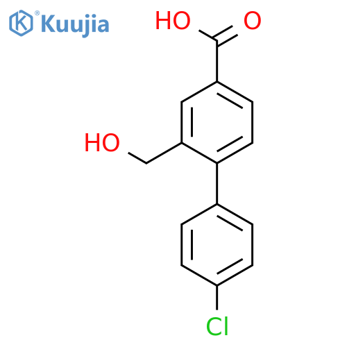 [1,1'-Biphenyl]-4-carboxylic acid, 4'-chloro-2-(hydroxymethyl)- structure