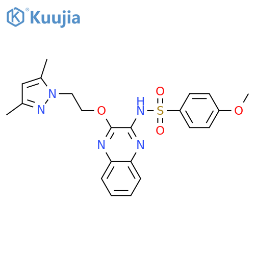 Benzenesulfonamide,N-[3-[2-(3,5-dimethyl-1H-pyrazol-1-yl)ethoxy]-2-quinoxalinyl]-4-methoxy- structure