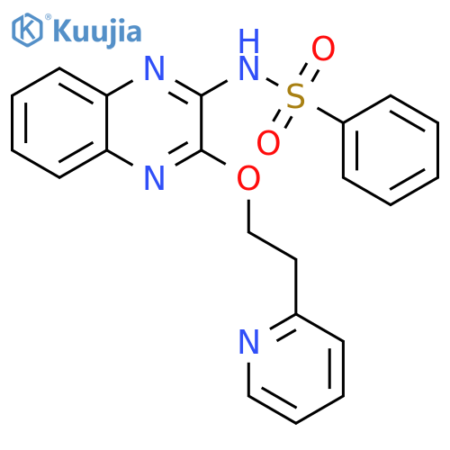 Benzenesulfonamide, N-[3-[2-(2-pyridinyl)ethoxy]-2-quinoxalinyl]- structure