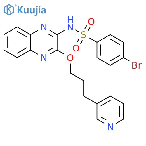 Benzenesulfonamide,4-bromo-N-[3-[3-(3-pyridinyl)propoxy]-2-quinoxalinyl]- structure