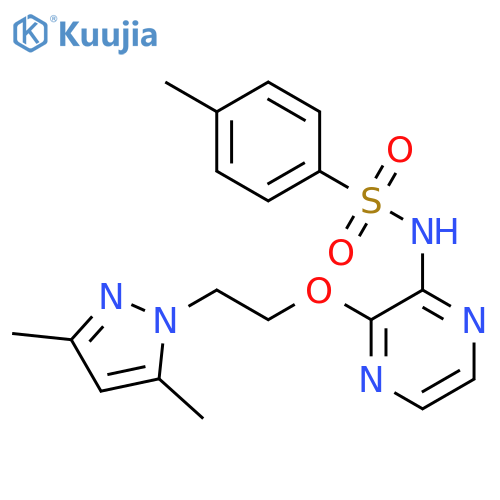 Benzenesulfonamide,N-[3-[2-(3,5-dimethyl-1H-pyrazol-1-yl)ethoxy]pyrazinyl]-4-methyl- structure