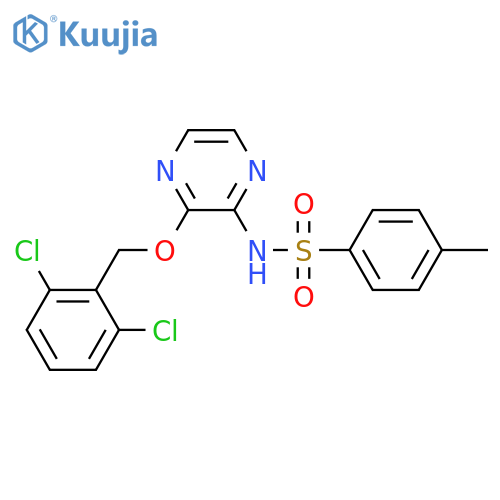 Benzenesulfonamide,N-[3-[(2,6-dichlorophenyl)methoxy]pyrazinyl]-4-methyl- structure