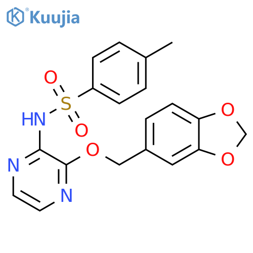 Benzenesulfonamide,N-[3-(1,3-benzodioxol-5-ylmethoxy)pyrazinyl]-4-methyl- structure