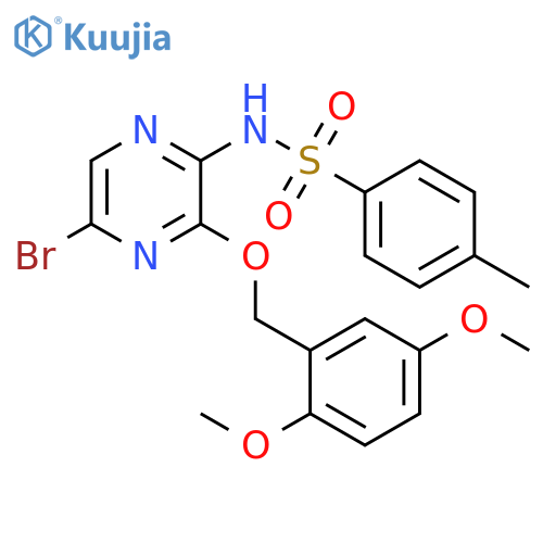 Benzenesulfonamide,N-[5-bromo-3-[(2,5-dimethoxyphenyl)methoxy]pyrazinyl]-4-methyl- structure