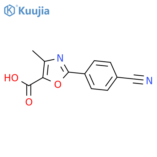 5-Oxazolecarboxylic acid, 2-(4-cyanophenyl)-4-methyl- structure