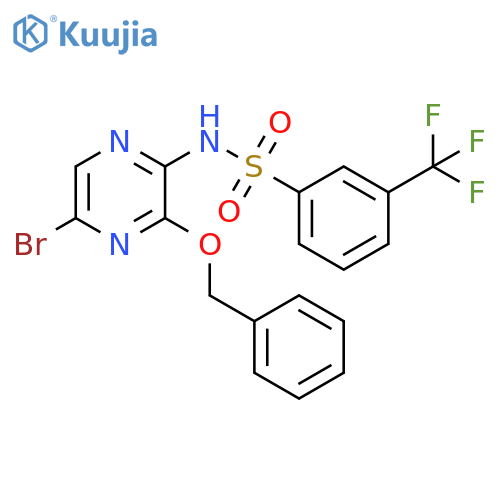 Benzenesulfonamide,N-[5-bromo-3-(phenylmethoxy)pyrazinyl]-3-(trifluoromethyl)- structure