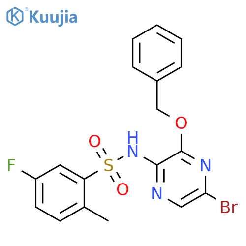 Benzenesulfonamide,N-[5-bromo-3-(phenylmethoxy)pyrazinyl]-5-fluoro-2-methyl- structure