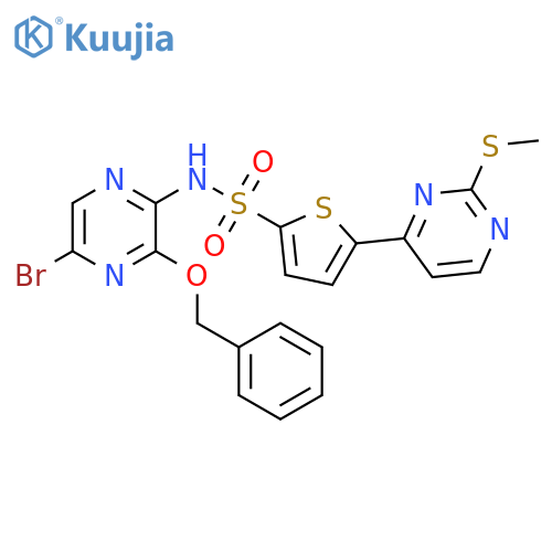 2-Thiophenesulfonamide,N-[5-bromo-3-(phenylmethoxy)pyrazinyl]-5-[2-(methylthio)-4-pyrimidinyl]- structure