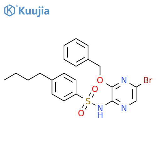 Benzenesulfonamide, N-[5-bromo-3-(phenylmethoxy)pyrazinyl]-4-butyl- structure