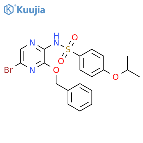 Benzenesulfonamide,N-[5-bromo-3-(phenylmethoxy)pyrazinyl]-4-(1-methylethoxy)- structure