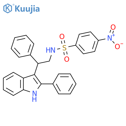 Benzenesulfonamide,4-nitro-N-[2-phenyl-2-(2-phenyl-1H-indol-3-yl)ethyl]- structure