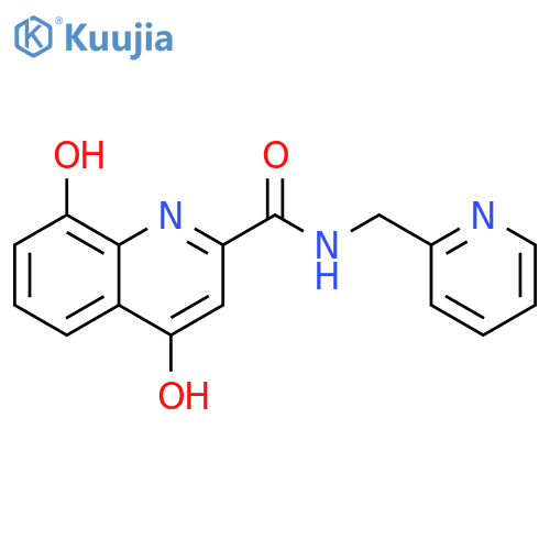 2-Quinolinecarboxamide, 4,8-dihydroxy-N-(2-pyridinylmethyl)- structure