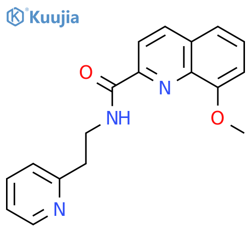 2-Quinolinecarboxamide, 8-methoxy-N-[2-(2-pyridinyl)ethyl]- structure