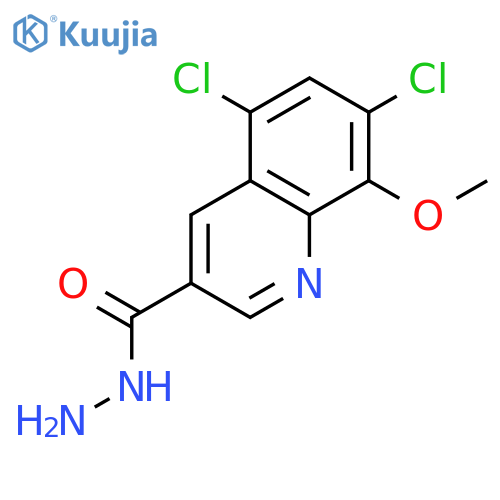3-Quinolinecarboxylic acid, 5,7-dichloro-8-methoxy-, hydrazide structure