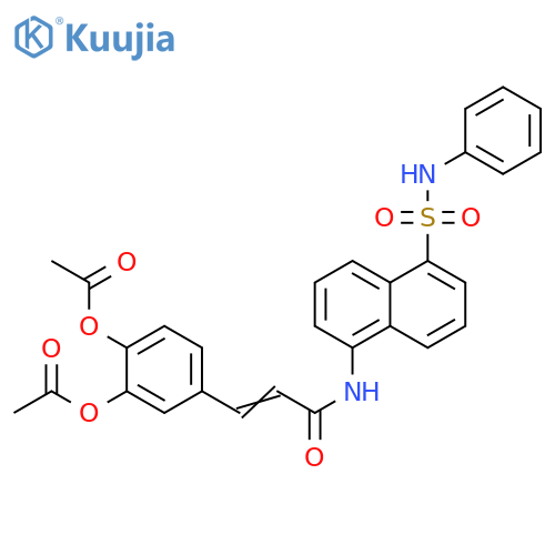 2-Propenamide,3-[3,4-bis(acetyloxy)phenyl]-N-[5-[(phenylamino)sulfonyl]-1-naphthalenyl]- structure