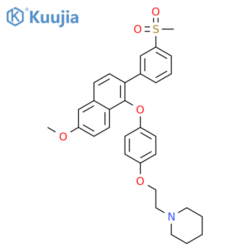 Piperidine,1-[2-[4-[[6-methoxy-2-[3-(methylsulfonyl)phenyl]-1-naphthalenyl]oxy]phenoxy]ethyl]- structure