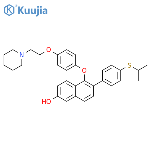2-Naphthalenol,6-[4-[(1-methylethyl)thio]phenyl]-5-[4-[2-(1-piperidinyl)ethoxy]phenoxy]- structure