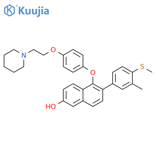 2-Naphthalenol,6-[3-methyl-4-(methylthio)phenyl]-5-[4-[2-(1-piperidinyl)ethoxy]phenoxy]- structure