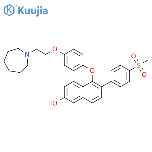 2-Naphthalenol,5-[4-[2-(hexahydro-1H-azepin-1-yl)ethoxy]phenoxy]-6-[4-(methylsulfonyl)phenyl]- structure