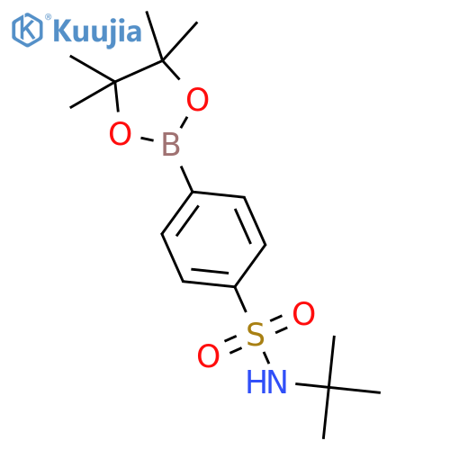 N-tert-butyl-4-(tetramethyl-1,3,2-dioxaborolan-2-yl)benzene-1-sulfonamide structure