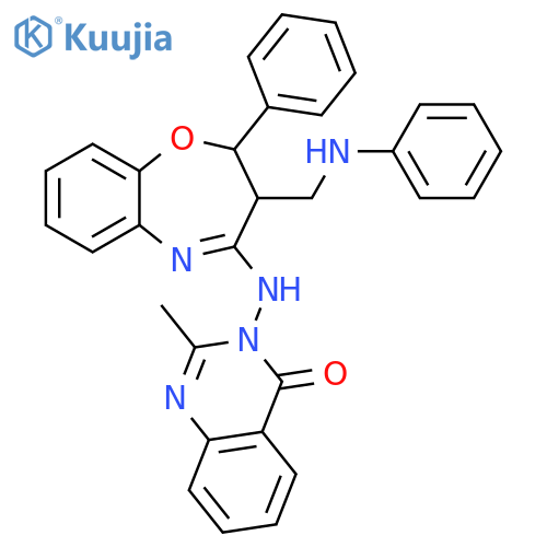 4(3H)-Quinazolinone,3-[[2,3-dihydro-2-phenyl-3-[(phenylamino)methyl]-1,5-benzoxazepin-4-yl]amino]-2-methyl- structure