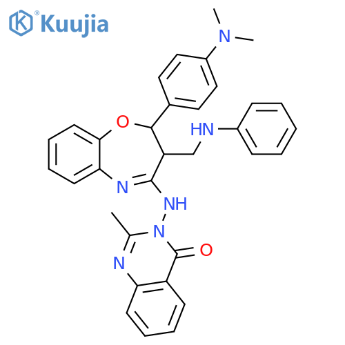 4(3H)-Quinazolinone,3-[[2-[4-(dimethylamino)phenyl]-2,3-dihydro-3-[(phenylamino)methyl]-1,5-benzoxazepin-4-yl]amino]-2-methyl- structure
