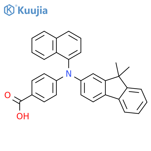 Benzoic acid, 4-[(9,9-dimethyl-9H-fluoren-2-yl)-1-naphthalenylamino]- structure