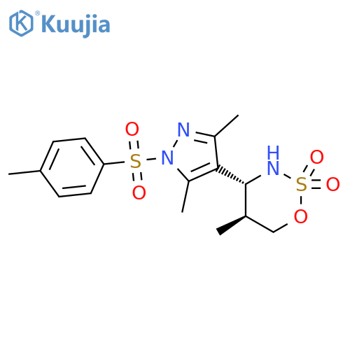 1H-Pyrazole,3,5-dimethyl-1-[(4-methylphenyl)sulfonyl]-4-[(4R,5S)-tetrahydro-5-methyl-2,2-dioxido-1,2,3-oxathiazin-4-yl]- structure