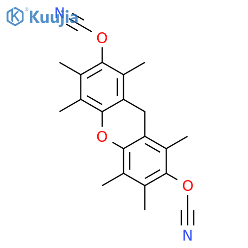 Cyanic acid, 1,3,4,5,6,8-hexamethyl-9H-xanthene-2,7-diyl ester structure