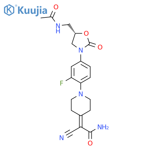 Acetamide,2-[1-[4-[(5S)-5-[(acetylamino)methyl]-2-oxo-3-oxazolidinyl]-2-fluorophenyl]-4-piperidinylidene]-2-cyano- structure
