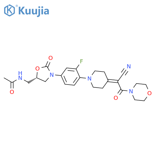 Acetamide,N-[[(5S)-3-[4-[4-[1-cyano-2-(4-morpholinyl)-2-oxoethylidene]-1-piperidinyl]-3-fluorophenyl]-2-oxo-5-oxazolidinyl]methyl]- structure
