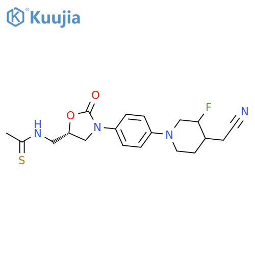 Ethanethioamide,N-[[(5S)-3-[4-[4-(cyanomethyl)-3-fluoro-1-piperidinyl]phenyl]-2-oxo-5-oxazolidinyl]methyl]- structure