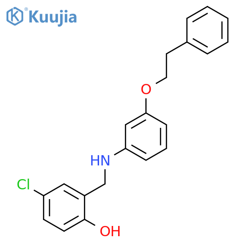 Phenol, 4-chloro-2-[[[3-(2-phenylethoxy)phenyl]amino]methyl]- structure