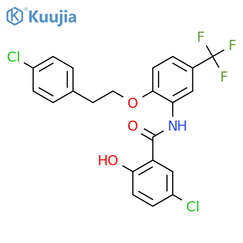 BENZAMIDE, 5-CHLORO-N-[2-[2-(4-CHLOROPHENYL)ETHOXY]-5-(TRIFLUOROMETHYL)PHENYL]-2-HYDROXY- structure