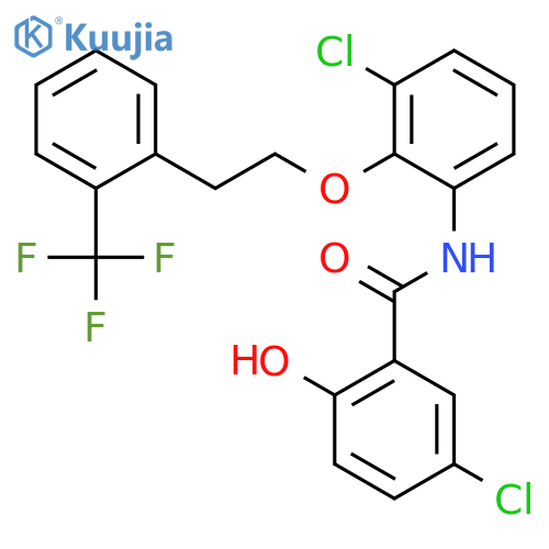 BENZAMIDE, 5-CHLORO-N-[3-CHLORO-2-[2-[2-(TRIFLUOROMETHYL)PHENYL]ETHOXY]PHENYL]-2-HYDROXY- structure