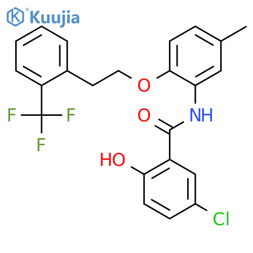 BENZAMIDE, 5-CHLORO-2-HYDROXY-N-[5-METHYL-2-[2-[2-(TRIFLUOROMETHYL)PHENYL]ETHOXY]PHENYL]- structure
