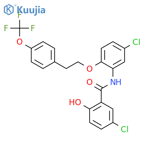 BENZAMIDE, 5-CHLORO-N-[5-CHLORO-2-[2-[4-(TRIFLUOROMETHOXY)PHENYL]ETHOXY]PHENYL]-2-HYDROXY- structure