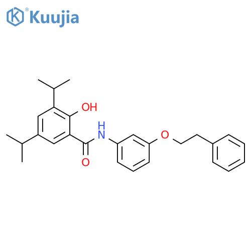 Benzamide,2-hydroxy-3,5-bis(1-methylethyl)-N-[3-(2-phenylethoxy)phenyl]- structure
